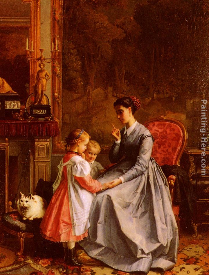 The New Nanny painting - Francois-Louis Lanfant de Metz The New Nanny art painting